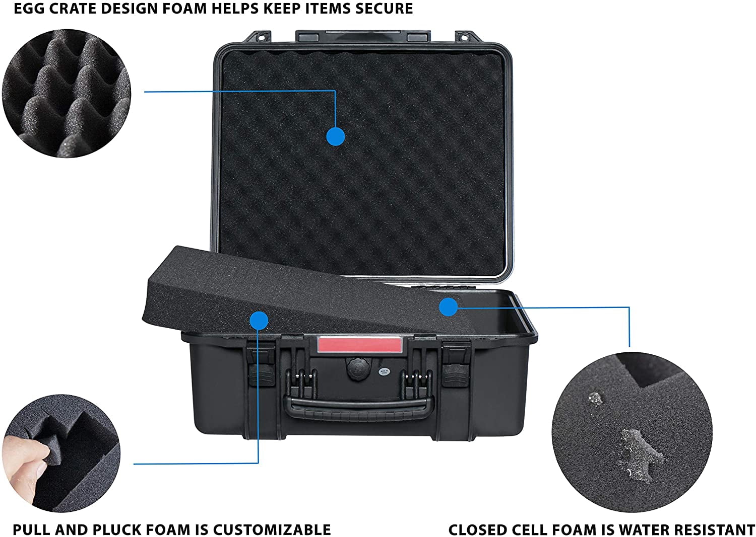 Durabox Waterproof Hardshell 19.5" L Firearm Travel Carrying Case, Medium 17" W x 9" H