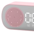 thumbnail image 4 of Bluetooth Speaker Clock Multifunctional Smart Digital Mirror Alarm Clock for Home School Office English Version Z7 Pink, 4 of 4