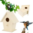 thumbnail image 5 of Unpainted Outside Garden Patio Decorative Wooden Bird House Unfinished Birdhouse Decorative, DIY Bird Feeder Houses for Decorations Indoors Gardens Birdhouses Birds, 5 of 6