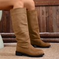 thumbnail image 6 of Womens Casual Winter Knee High Boots Low Heel Suede Sleeve Comfortable Versatile Shoes Low Heel Fall Slouchy Winter Boots, 6 of 6