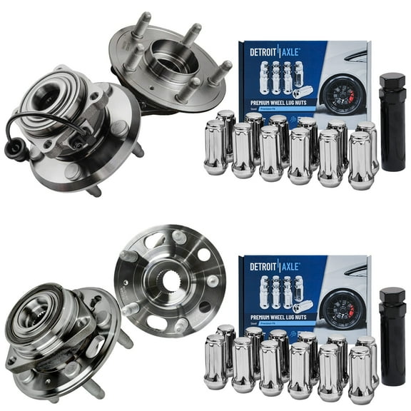 Detroit Axle - Front & Rear Wheel Hub Bearings Wheel Lug Nuts Replacement for 2010-2017 Chevrolet Equinox GMC Terrain