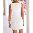 thumbnail image 6 of BTFBM 2 Piece Sets For Women Summer Spring Sleeveless Button Up Blazer Vest Tops Skirt Sets Business Casual Outfits, 6 of 9
