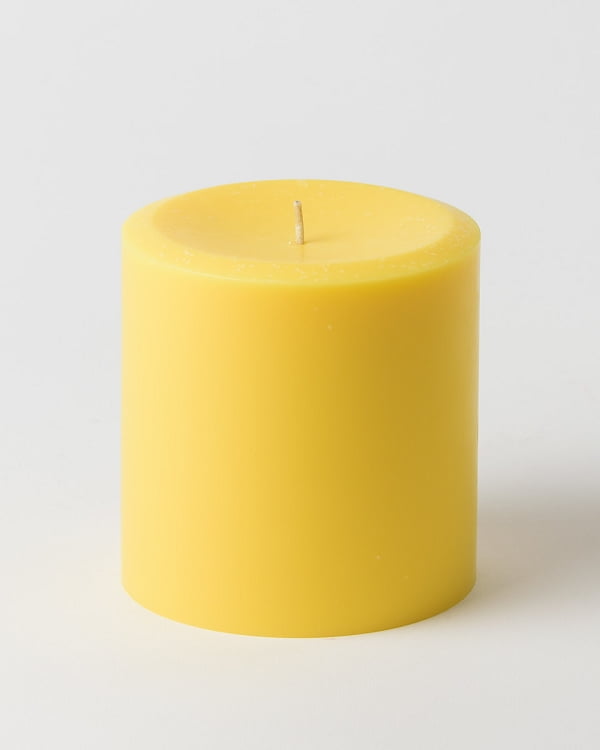 4" x 4" Yellow Pillar Candles (Set of 3)