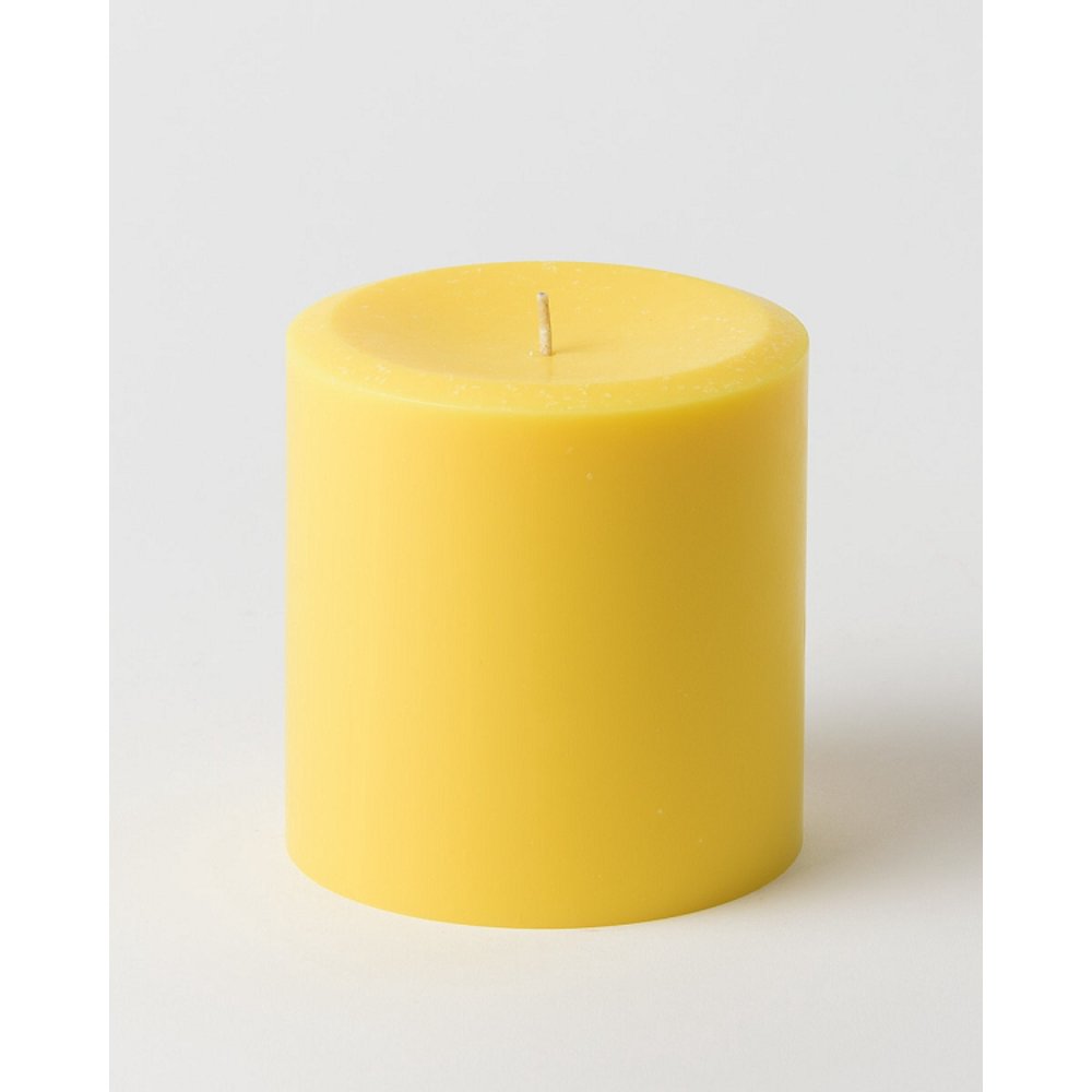4" x 4" Yellow Pillar Candles (Set of 3)