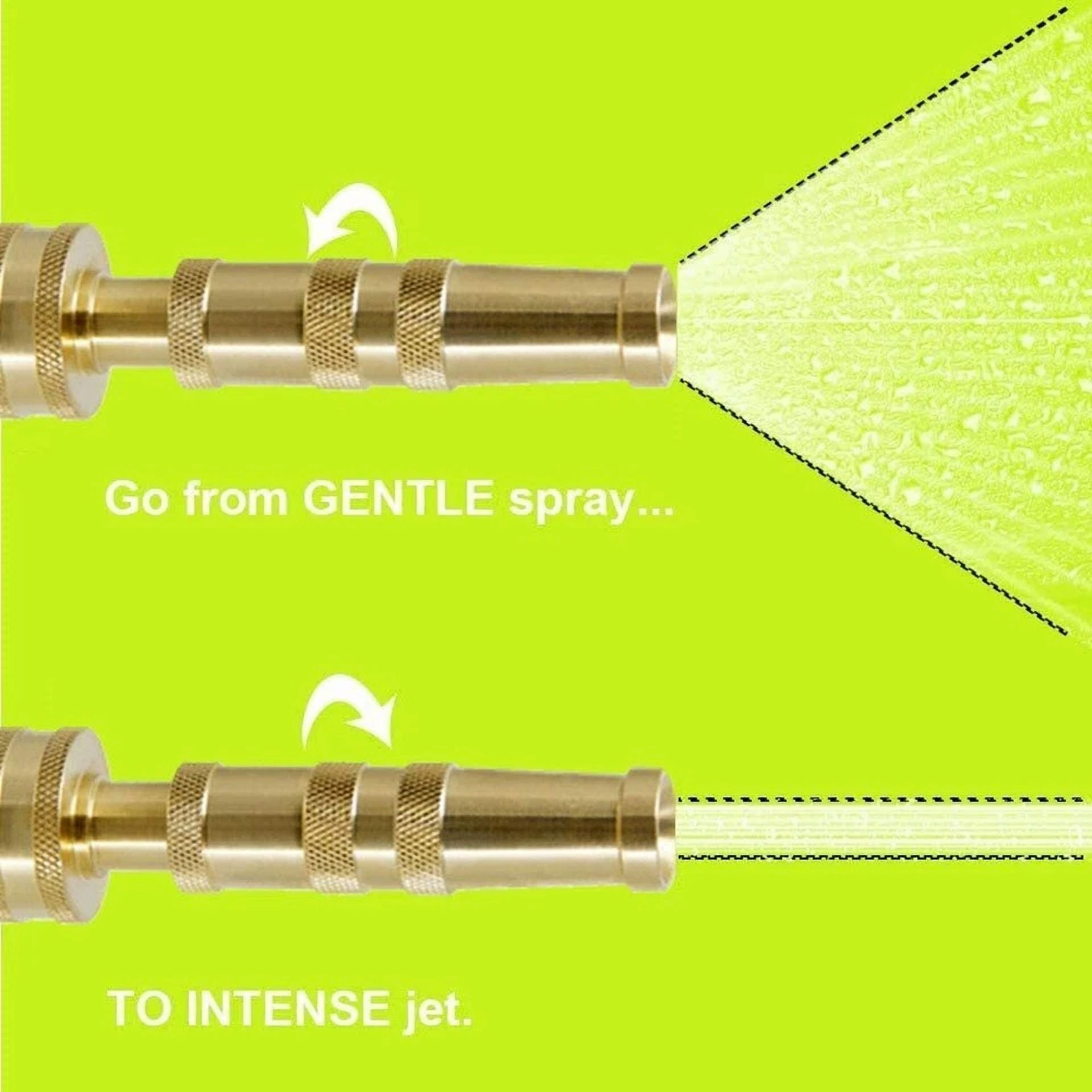 PURELY- Solid Brass Garden Spray Nozzle 4" Adjustable Twist Water Hose Nozzle Usa Stock
