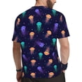 thumbnail image 2 of Wukai Sea Jellyfish Print Men's Short-Sleeved Mesh T-Shirt,Quick-Dry Short Sleeve Workout T-Shirt-X-Large, 2 of 8