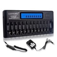 thumbnail image 6 of 6 AA Batteries and 6 AAA Ni-MH Rechargeable Batteries with 12 slot battery charger with discharge function, suitable for AA AAA nickel hydrogen/nickel cadmium batteries (fast charger), 6 of 9