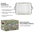 thumbnail image 2 of Yayeee Canvas Storage Basket with Handles for Shelves Fabric Bins Closet Organizer, Green Cartoon Trucks Pattern, 2 of 8