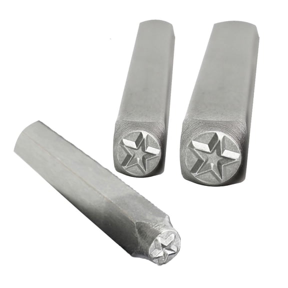 Set Of 3 Star Shaped Stamp for Metal and Wood Embossing Carbon Steel Craft Punches Practical Stamping Tool