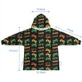 thumbnail image 7 of Multicolor Controllers Games Text Black Pattern Blanket Hoodies for Kids 6-13YR Oversize Wearable Blanket Hoodies for Boys Girls Teens, 7 of 7
