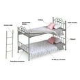 thumbnail image 4 of Badger Basket Scrollwork Metal Bunk Bed with Ladder, Bedding for 18 inch Dolls - Silver/Pink, 4 of 8