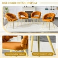 thumbnail image 3 of LUFTUT Velvet Bubble Back Dining Chairs Set of 2, Modern Orange Upholstered Accent Chairs, Golden Metal Legs, Stylish Vanity & Kitchen Furniture, 3 of 7