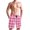 Pink White Plaid, variant on Dailycode Men's Quick Dry Swim Trunks Beach Shorts Casual Summer Board Shorts with Pockets, Navy and White Plaid