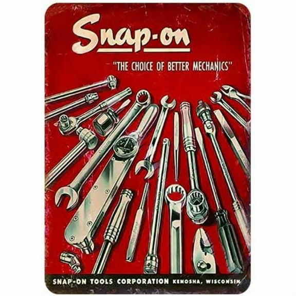 Vintage Metal Tin Sign,Snap-on Tools Wall Art Decor Suitable for Mechanic Workshop Garage Cafe Bar Club Etc Decoration 12x8inch