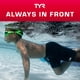 thumbnail image 2 of Gafas de natación TYR Vecta Racing para adultos, antivaho, UVA/UVB, doradas y negras, 2 of 2