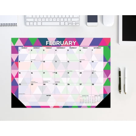 Modern Geometric 2026 17" x 12" Small Monthly Deskpad