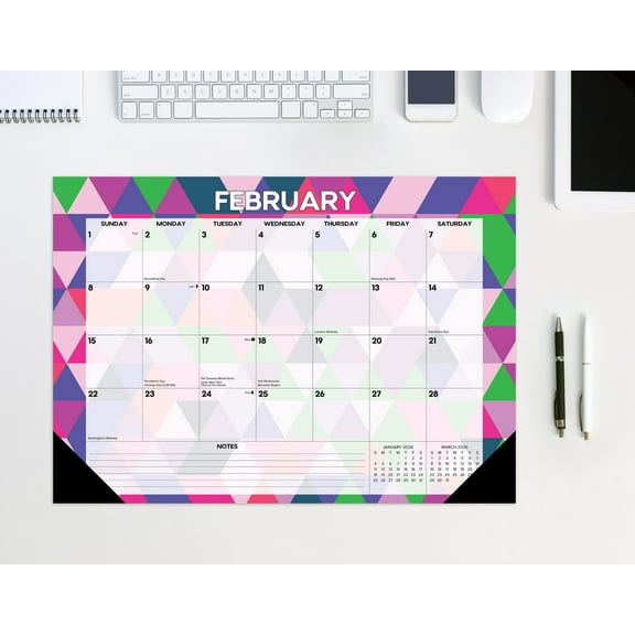 Modern Geometric 2026 17" x 12" Small Monthly Deskpad