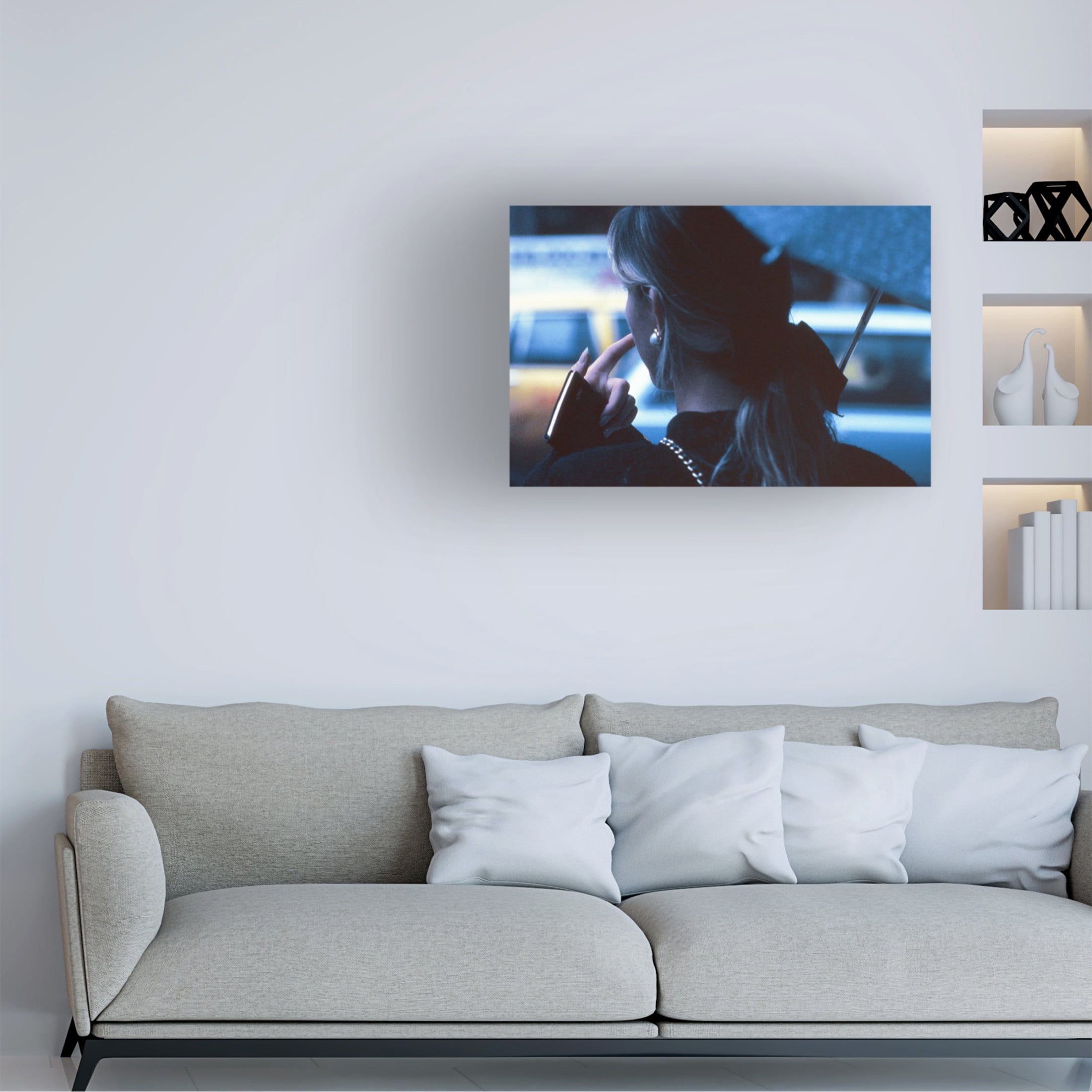 Canvas Wall Art - Dieter Matthes 'What Address? From The Series Qnew York Bluesq ' Wall Art for Living Room, Bedroom, or Office Décor by Trademark Fine Art - 32 x 22 Inches