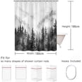thumbnail image 6 of Grey Misty Forest Shower Curtain Nature Scene Shower Curtains for Bathroom with Mountains Trees, Cloth Fabric Bathroom Decor Set with Hooks Rustic Cabin Woodland Shower Curtain 72 X 72in Ombre Grey, 6 of 6