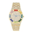 thumbnail image 2 of Charles Raymond The Baguette Royal Timepiece Lit with rectangular brilliant cut diamond crystals on Blinged Out Hip Hop watch Bezel and Band - ST10386C Rainbow Cuban, 2 of 8