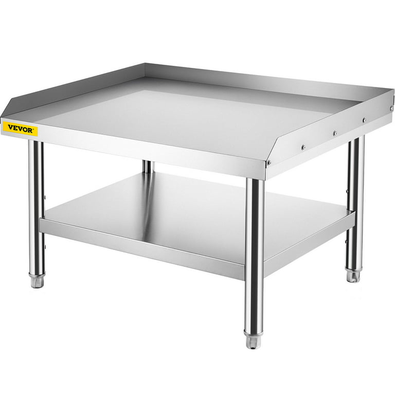 VEVOR Stainless Steel Table, 36 x 30 Inch, Heavy Duty Prep & Work Metal  Workbench with Adjustable Storage Under Shelf and Table Feet, Commercial