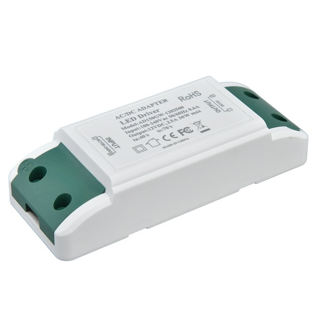 Fuente De Alimentación LED, Resistente Al Agua 30W 12V Protección Contra Sobrecarga Del Controlador LED AC 100-240V A Prueba De Polvo Para Pantalla LED Para Lámpara De Bricolaje
