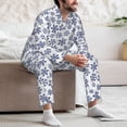 thumbnail image 7 of Hirioo Dark Blue Snowflakes for Men's Pajama Sets 2 Piece Pjs Men's Long-Sleeved Pajama Set Button Down Sleepwear,S-XXL-X-Large, 7 of 7