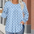 thumbnail image 4 of Women's Plus Size Tops Long Sleeve Tunic Shirts Trendy Flowy Pleated Casual Crewneck Blouses Loose Blouses Sizes 1X-5X, 4 of 6