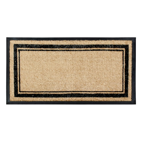 A1HC Natural Coir And Rubber Markham Classic Border Doormat, 24" x 48", Non-Slip, Heavy Duty Welcome Mat for Front Door