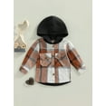 thumbnail image 2 of Bagilaanoe Toddler Baby Boys Girls Long Sleeve Hooded Coat Button Down Hooded Plaid Shirt Hoodie Jacket Tops 1T 2T 3T 4T 5T 6T Outwear Fall Winter Clothes, 2 of 8