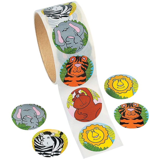 Zoo Animal Stickers (100 Pc) Stationery 100 Pieces