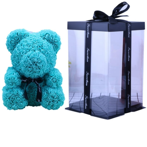 Oso de rosas con flor eterna, regalo de San Valentín, Tanabata, floristería, supermercado, oso de espuma de PE para abrazar flores, oso de rosas