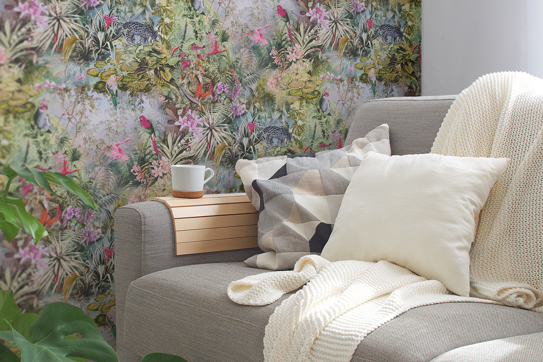 AS Creation Cordian Light Yellow Rainforest Landscape Wallpaper