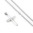 thumbnail image 6 of APSVO Silver Cross Necklaces for Men Boys Stainless Steel Cross Pendant Chain Catholic Religious Christian Birthday First Communion Easter Basket Stuffers Jewelry Gifts Teen Adults Kids Age 20 Inch, 6 of 7