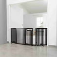 thumbnail image 3 of TRIXIE 4-Panel Foldable Wood Freestanding Pet Gate, Walk Thru Door, Expands to 80", Brown, 3 of 7