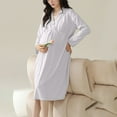 thumbnail image 4 of WUANDIXFA Robe de Maternité pour Femme Modèle Robe de Maternité Chemise de Nuit d'Allaitement Été Ceinture Fine Coussinet Pyjama pour Femme Enceinte Violet Pâle,m, 4 of 6