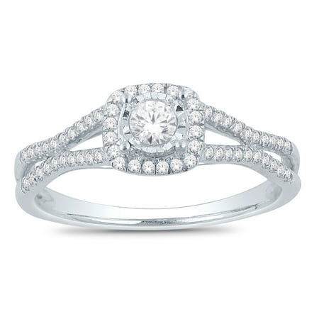 Her Special Place - Her Special Day Miracle-set Diamond Promise Ring With 1/3 Carat TW Of Diamonds In 10kt White Gold, IGL Certified