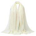thumbnail image 2 of HuangHuanChen Shawl Wraps for Women Fashion Thin Scarf Tassel Soft Long Shawls Breathable Versatile Chiffon Scarves Elegant Shawls and Wraps for Evening Dresses One Size, 2 of 5
