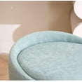 thumbnail image 4 of Swivel Vanity Stool with Back Comfy Vanity Chair with Gold Base Modern Round Stool for Makeup Vanity Ottoman Foot Rest for Bedroom livingroom (Sage), 4 of 16