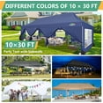 thumbnail image 5 of SANOPY 10' x 30' EZ Pop up Canopy Party Tent, Outdoor Event Instant Gazebo with 8 Removable Sidewalls for Camping Wedding Picnic, Black, 5 of 7