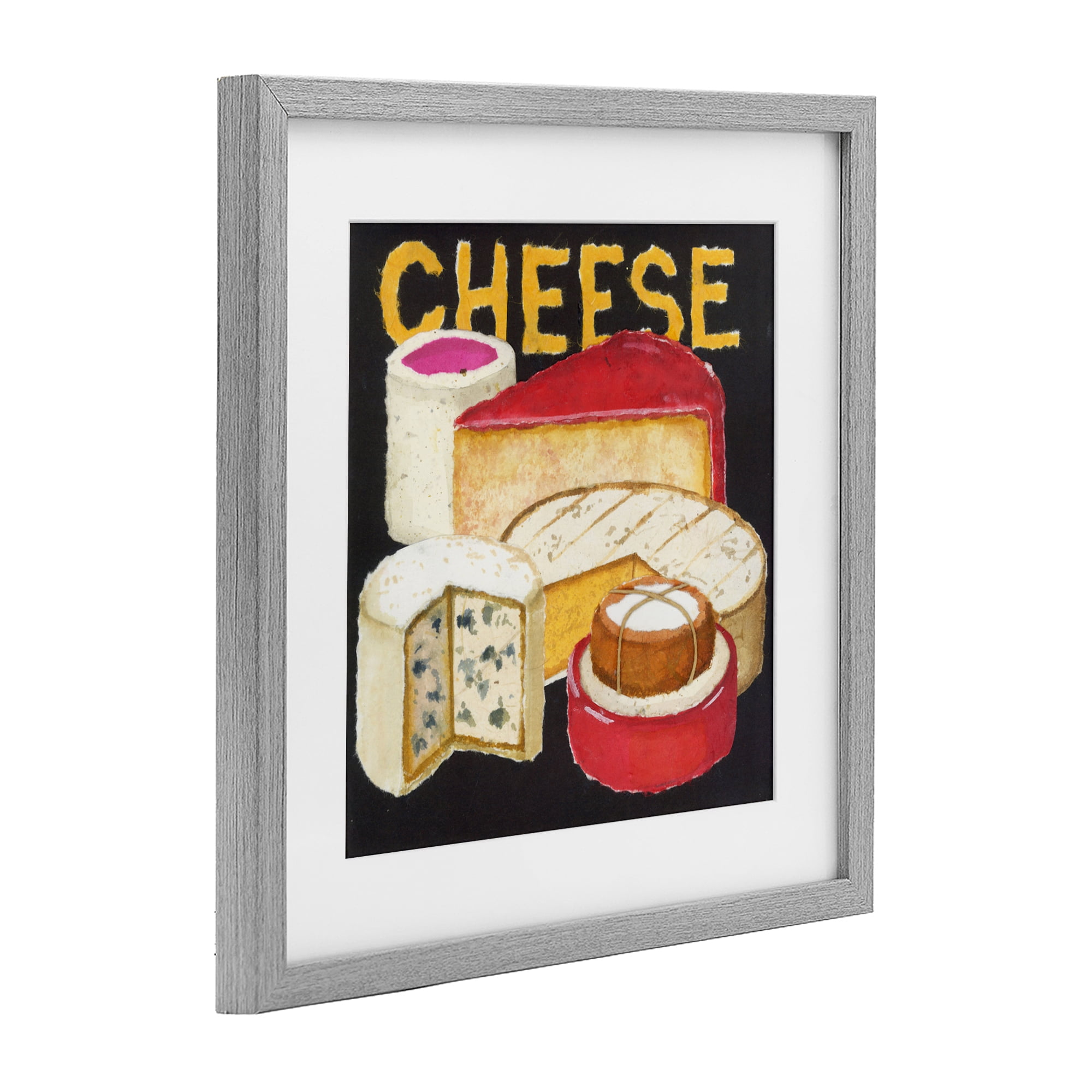 Stupell Industries Assorted Cheese Wheels Gray Framed Print Under Glass, design by Nancy Overton