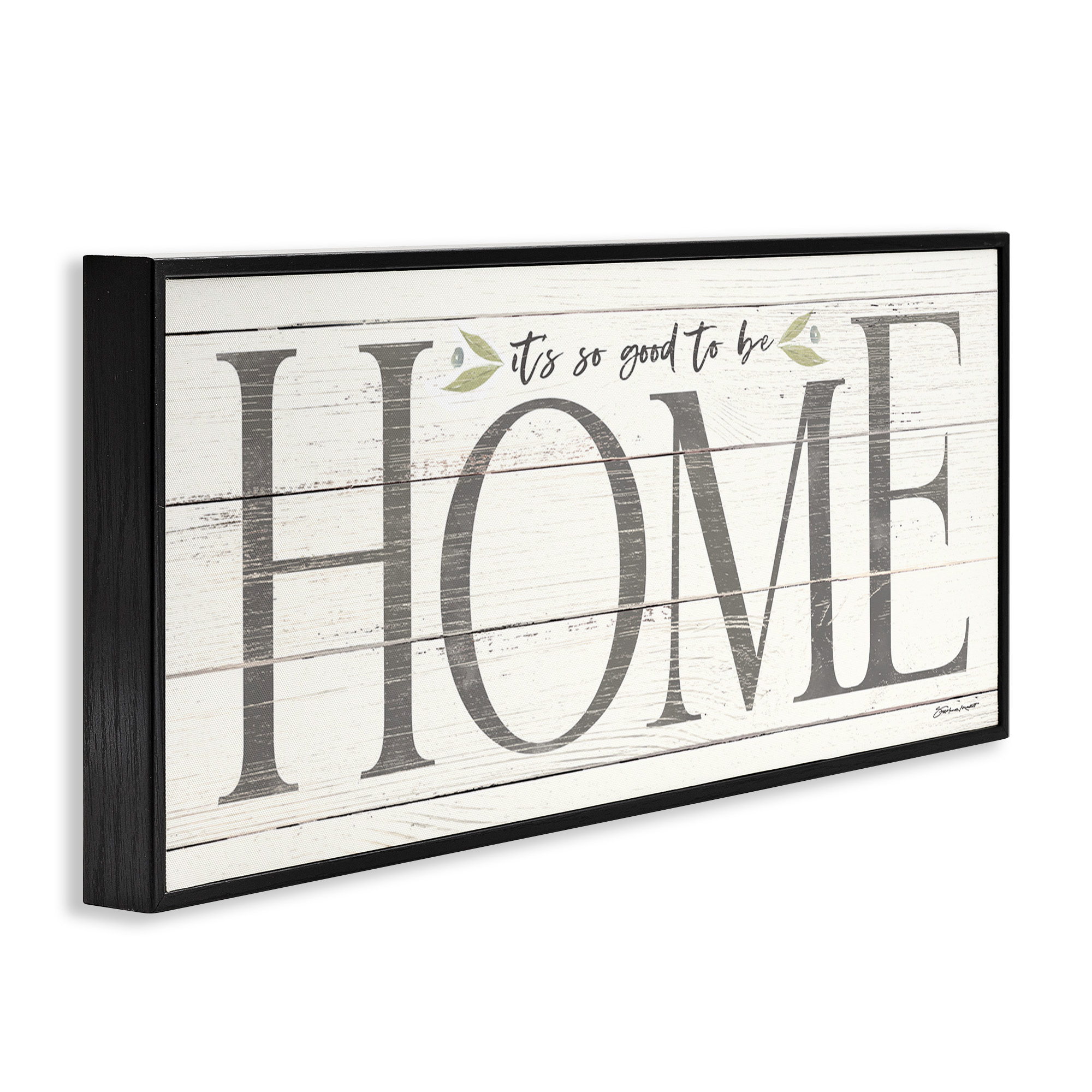 Stupell Industries Good To Be Home Family Inspirational Typography Painting Black Framed Art Print Wall Art, 24 x 10