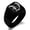 Black, variant on Stainless Steel Letter V Initial Old English Monogram Engraved Engraved Square Flat Top Biker Style Polished Signet Ring