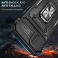thumbnail image 2 of for iPhone 14 Plus Case with Kickstand with Camera Cover,Military-Grade Protection,Metal Ring Kickstand,Bumper Case for iPhone 14 Plus Case,Black 5-IP14plus-01, 2 of 14