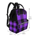 thumbnail image 2 of Disketp Purple Buffalo Plaid Mochila de Pañales de Gran Capacidad con Múltiples Bolsillos, Mochila de Viaje Multifuncional para Bebé, Unisex, Moderna y Resistente, 2 of 6