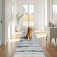 thumbnail image 3 of Extra Long 3x20 Runner Rug - Washable Hallway Rug with Non Slip Rubber Backing for Entryway Kitchen Dining Room Low Pile Carpet Indoor Modern Abstract Home Decor Floor Mat for Hall Bathroom 3x20 Blue, 3 of 8