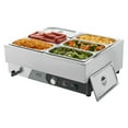 thumbnail image 5 of VEVOR Commercial Food Warmer, 1500W Electric Stainless Steel Steam Food Warming with Lid, Fast Heating Countertop Buffet Bain Marie with Six 1/3 Size Food Pans, for Catering, Restaurant and Party, 5 of 9