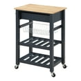 thumbnail image 5 of Hampton Engineered Wood Kitchen Cart With Wood Top and Blue Stone Base, 5 of 10