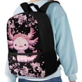 thumbnail image 4 of Uorisanigo School Backpack for Girls Boys Large Capacity Cherry Blossom Axolotl School Bag Kids Backpack Universal Fit Preschool, Elementary, Kindergarten Casual Daypack(17 Inch), 4 of 6