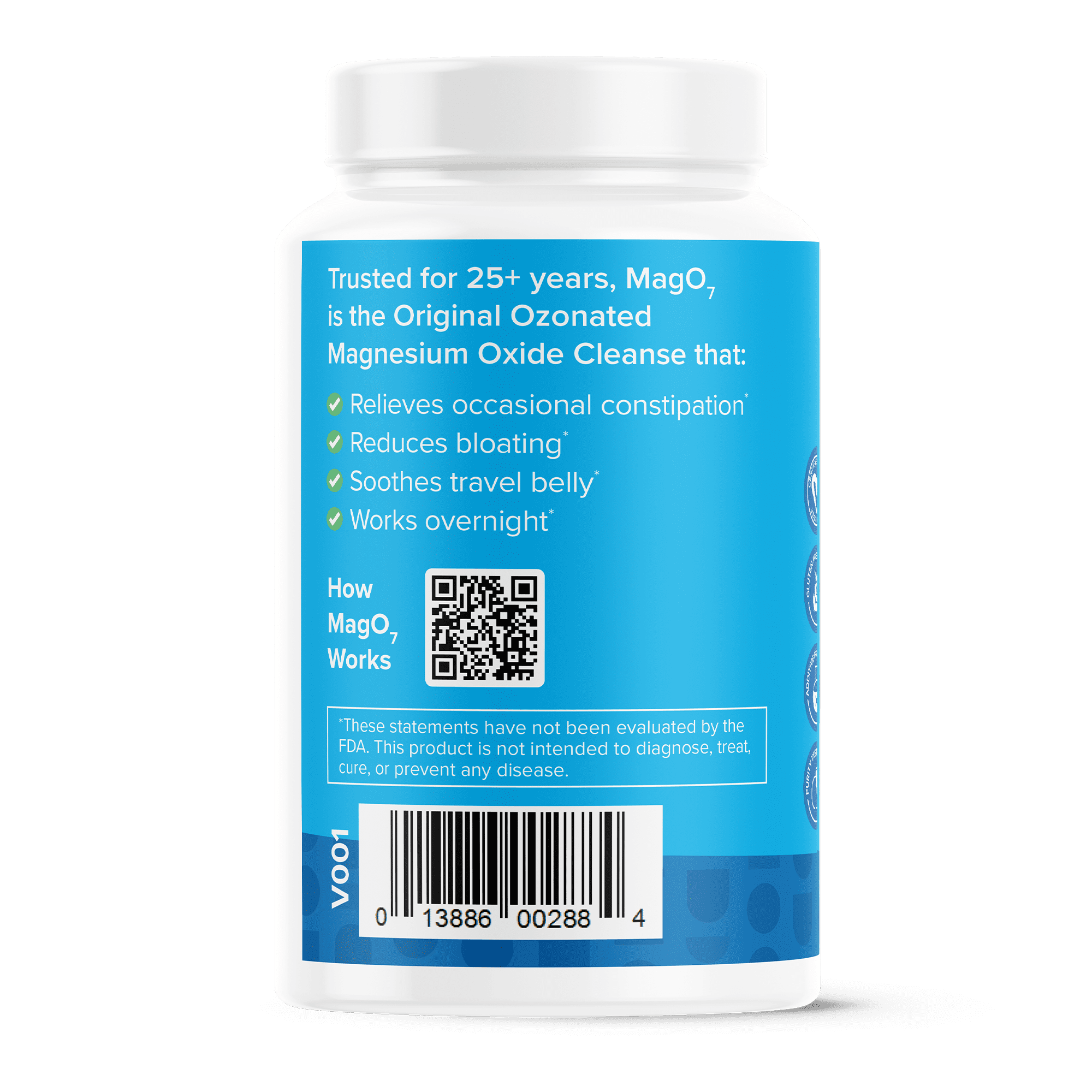 Nbpure MagO7 Colon Cleanse & Detox with Ozonated Magnesium Oxides for Constipation & Bloating Relief, 60 Capsules